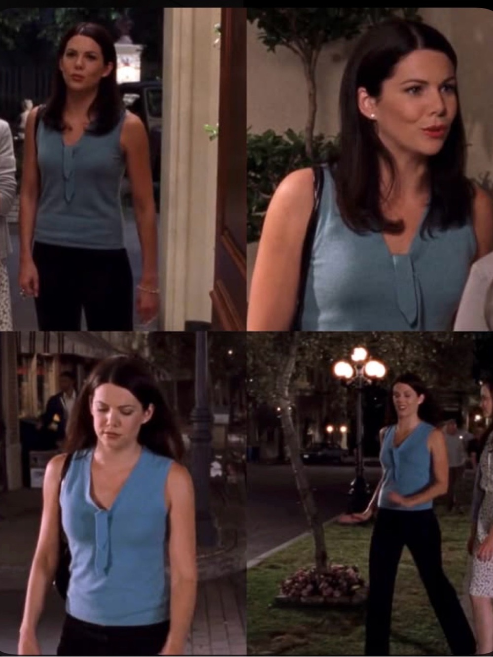 Lorelai Gilmore cashmere blue sleeveless sweater ASO Gilmore Girls